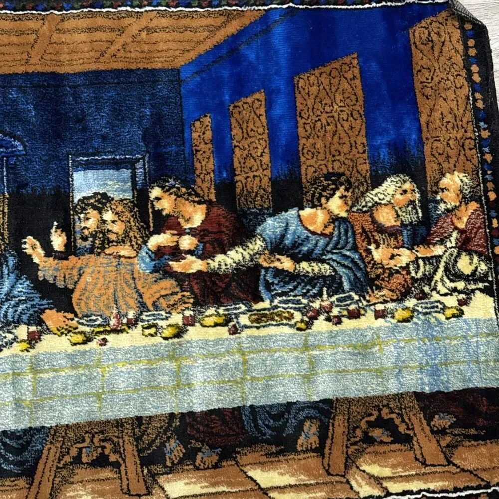 Vintage Tapestry Jesus Last Supper Wall Hanging Made In Lebanon 19